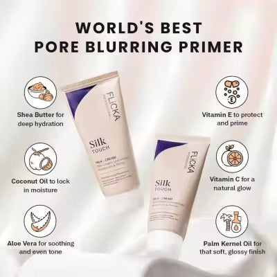 Flicka Silk Touch 3 In 1 Moisturizer And Primer For Face Providing Hydrating Care Smooth Texture Comfortable Use