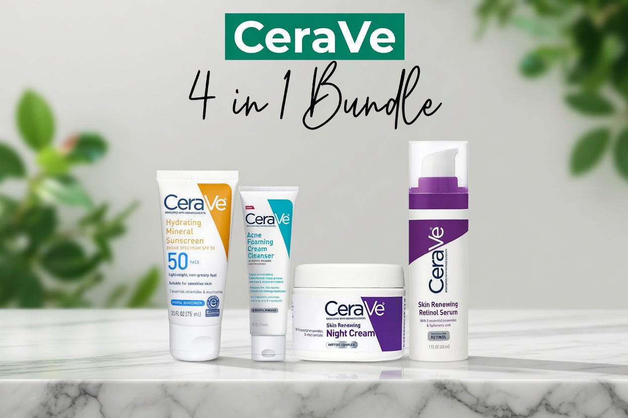 Complete Skincare Kit – Cleanser, Retinol Serum, Night Cream & SPF 50 Sunscreen
